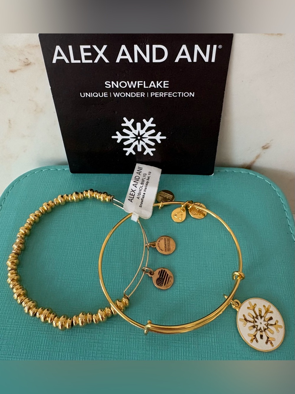 Alex and Ani Gold Snowflake Bracelet Duo  NWT
